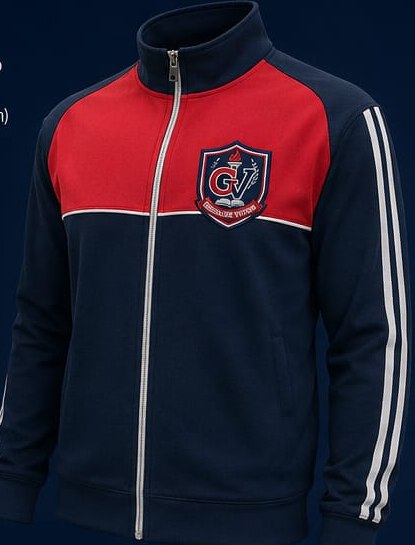 Chamarra deportiva con escudo bordado al pecho